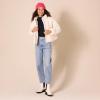 imageAmazon Essentials Womens Cropped FullZip Puffer Jacket Quilted Matte or Sherpa FleeceCream Teddy Sherpa