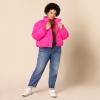 imageAmazon Essentials Womens Cropped FullZip Puffer Jacket Quilted Matte or Sherpa FleeceNeon Pink