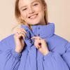 imageAmazon Essentials Womens Cropped FullZip Puffer Jacket Quilted Matte or Sherpa FleecePurple Blue