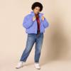 imageAmazon Essentials Womens Cropped FullZip Puffer Jacket Quilted Matte or Sherpa FleecePurple Blue