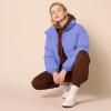imageAmazon Essentials Womens Cropped FullZip Puffer Jacket Quilted Matte or Sherpa FleecePurple Blue