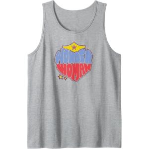 imageAmazon Essentials DC Comics Wonder Woman Heart Shaped Logo Tank TopHeather Grey