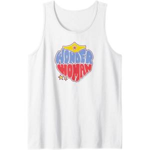 imageAmazon Essentials DC Comics Wonder Woman Heart Shaped Logo Tank TopWhite