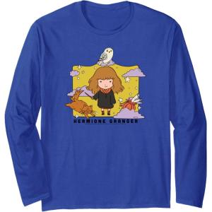 imageAmazon Essentials Harry Potter Hermione Granger Icons Cartoon Portrait Long Sleeve TShirtRoyal Blue