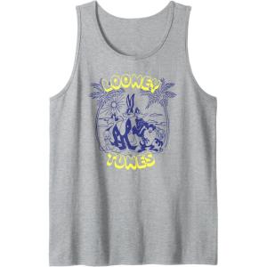 imageAmazon Essentials Looney Tunes Tropical Paradise Beach Scene Tank TopHeather Grey