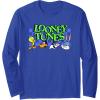 imageAmazon Essentials Looney Tunes Checkerboard with Characters Long Sleeve TShirtRoyal Blue