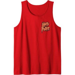 imageAmazon Essentials Harry Potter Front and Back Gryffindor Collegiate Collage Tank TopRed