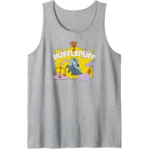 imageAmazon Essentials Harry Potter Hogwarts Hufflepuff House Cartoon Scene Tank TopHeather Grey