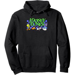 imageAmazon Essentials Looney Tunes Checkerboard with Characters Pullover HoodieBlack