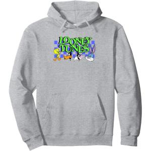 imageAmazon Essentials Looney Tunes Checkerboard with Characters Pullover HoodieHeather Grey