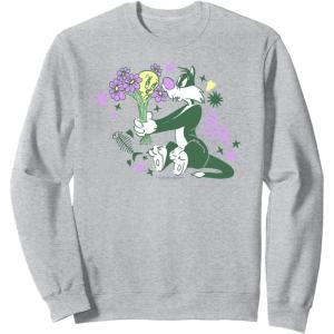 imageAmazon Essentials Looney Tunes Tweety and Green Sylvester SweatshirtHeather Grey