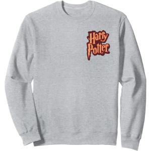 imageAmazon Essentials Harry Potter Front and Back Gryffindor Collegiate Collage SweatshirtHeather Grey