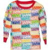 imageAmazon Essentials Disney  Marvel  Star Wars Unisex Kids SnugFit Cotton PajamasMarvel Holiday Bricks