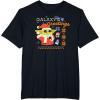 imageAmazon Essentials Mens The Mandalorian Grogu Christmas Holiday Galaxys Greetings TShirt Black Graphic Print SmallBlack