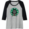imageAmazon Essentials Star Wars Darth Vader Helmet Holiday Christmas Wreath Raglan Baseball TeeBlackAthletic Heather