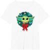 imageAmazon Essentials The Mandalorian Grogu Holiday Christmas Wreath TShirtWhite