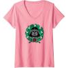imageAmazon Essentials Star Wars Darth Vader Helmet Holiday Christmas Wreath VNeck TShirtPink