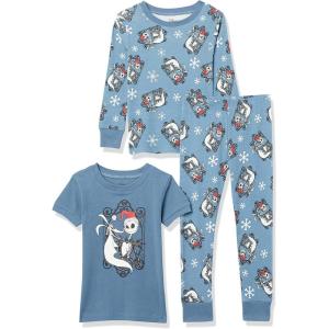 imageAmazon Essentials Disney  Marvel  Star Wars Unisex Kids SnugFit Cotton PajamasNightmare Santa Jack