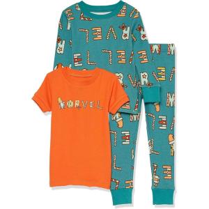 imageAmazon Essentials Marvel Boys and Toddlers SnugFit Pajama Sleep SetsFestive Marvel