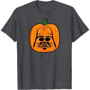 imageAmazon Essentials Star Wars Darth Vader Halloween Pumpkin Jack OLantern TShirtDark Heather Grey