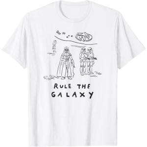 imageAmazon Essentials Mens Vader Rule The Galaxy Scene TShirt White SmallWhite