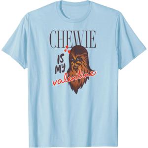 imageAmazon Essentials Star Wars Chewbacca Chewie Is My Valentine TShirtBaby Blue