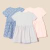 imageAmazon Essentials Unisex Babies Short Sleeve Bodysuit Dress Pack of 3Pale PinkBlue Posey Floral