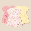 imageAmazon Essentials Unisex Babies Short Sleeve Bodysuit Dress Pack of 3Pale YellowFloral