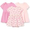 imageAmazon Essentials Unisex Babies Short Sleeve Bodysuit Dress Pack of 3PinkApples