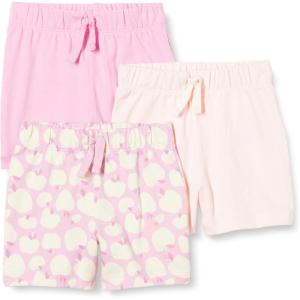 imageAmazon Essentials Unisex Babies Cotton PullOn Shorts MultipacksPinkApples