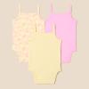 imageAmazon Essentials Baby Girls Sleeveless Bodysuits Pack of 3Pale YellowPinkApples
