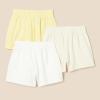 imageAmazon Essentials Girls and Toddlers PullOn Shorts Pack of 3Oatmeal HeatherPastel YellowWhite