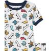 imageAmazon Essentials DC Unisex Babies Toddlers and Kids SnugFit Cotton Pajama Sleepwear Sets 2PiecePale Aqua BlueRedWhiteStripeYeah