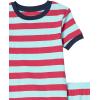 imageAmazon Essentials DC Unisex Babies Toddlers and Kids SnugFit Cotton Pajama Sleepwear Sets 2PiecePale Aqua BlueRedWhiteStripeYeah