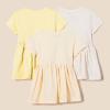 imageAmazon Essentials Girls and Toddlers Short Sleeve Jersey Dress Pack of 3BeigeOatmeal HeatherPastel Yellow