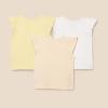 imageAmazon Essentials Girls and Toddlers Sleeveless Ruffle TShirt Pack of 3BeigePale YellowWhite