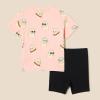 imageAmazon Essentials Girls and Toddlers TShirt and Bike Short SetBlackCool Cat
