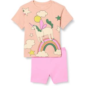 imageAmazon Essentials Girls and Toddlers TShirt and Bike Short SetPinkUnicorn