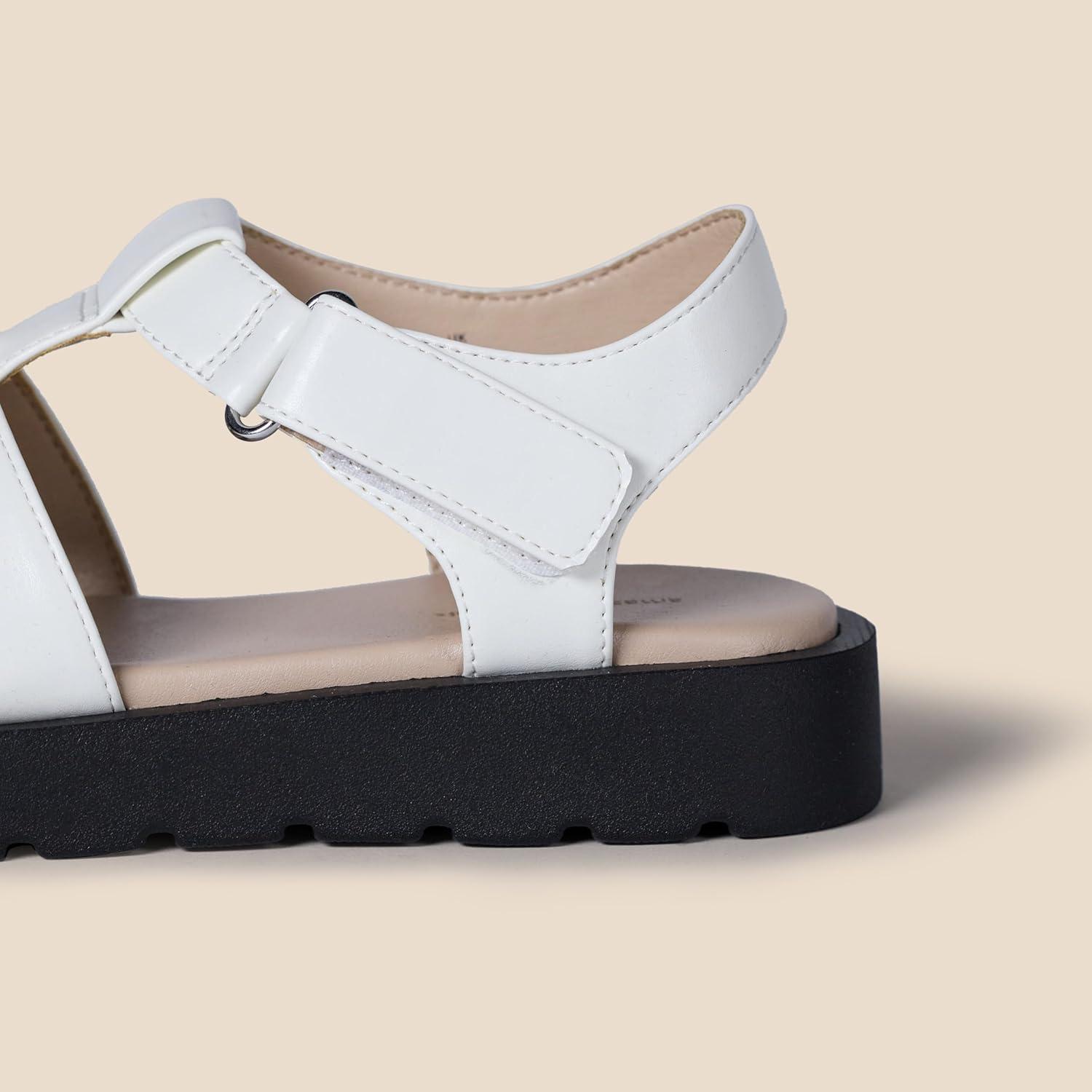 imageAmazon Essentials Girls Closed Toe Fisherman SandalsOffwhite Faux Leather