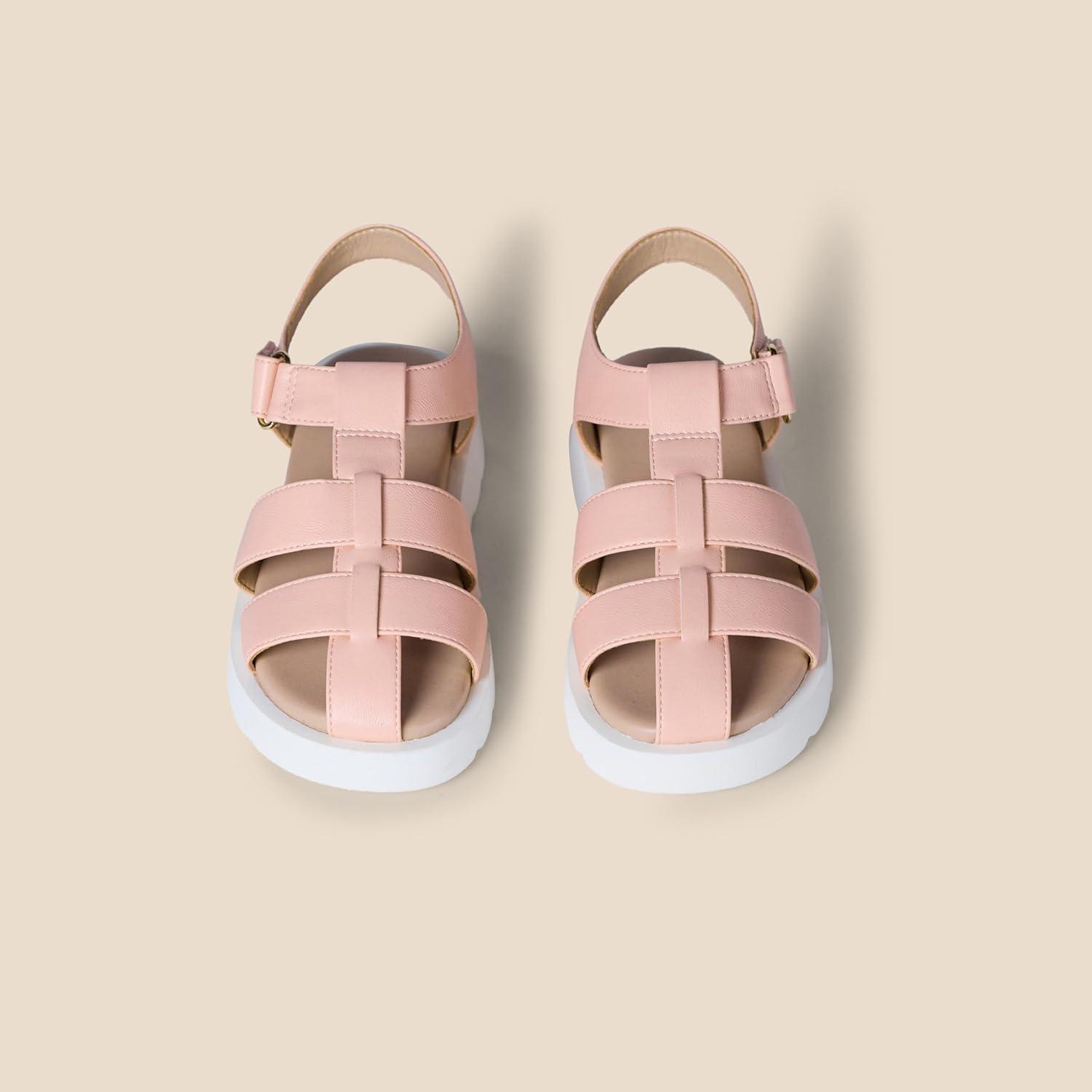 imageAmazon Essentials Girls Closed Toe Fisherman SandalsPink Faux Leather