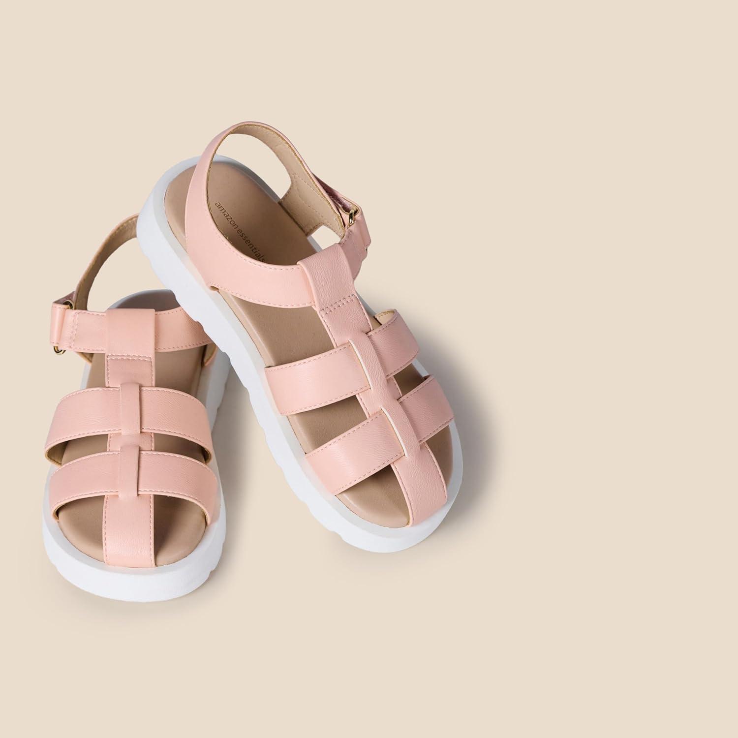 imageAmazon Essentials Girls Closed Toe Fisherman SandalsPink Faux Leather