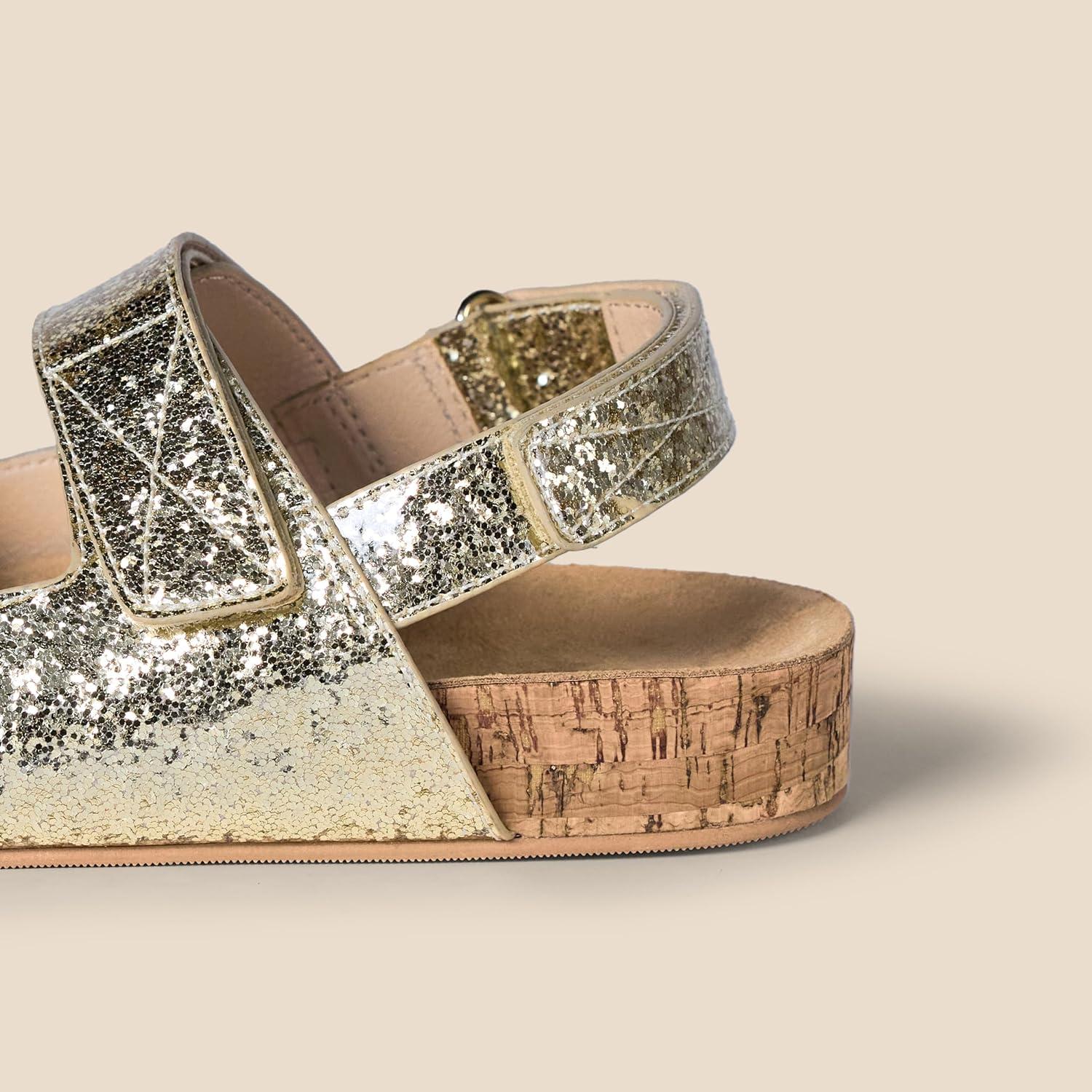 imageAmazon Essentials Girls Cork SandalsGold Glitter