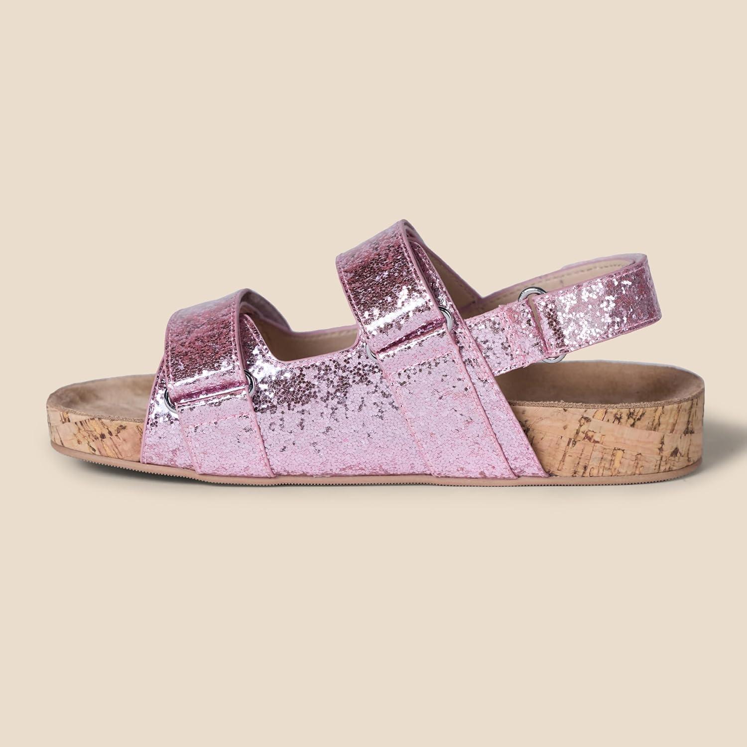 imageAmazon Essentials Girls Cork SandalsPink Glitter