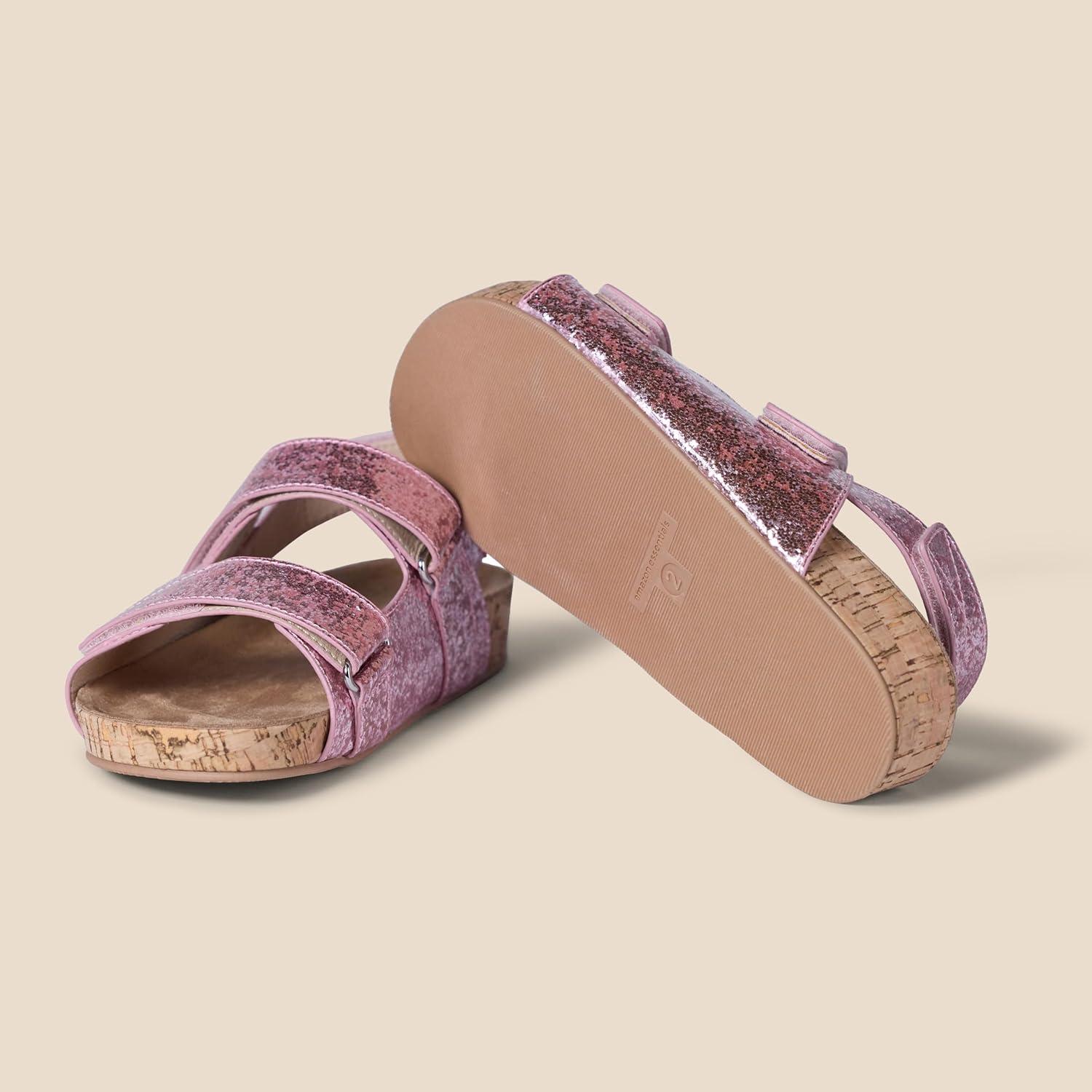 imageAmazon Essentials Girls Cork SandalsPink Glitter