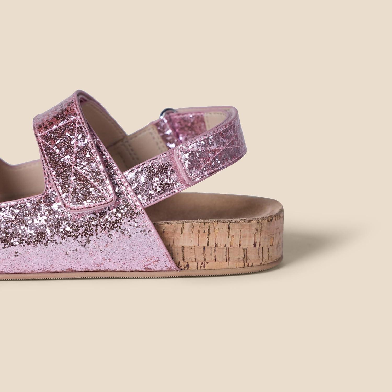 imageAmazon Essentials Girls Cork SandalsPink Glitter