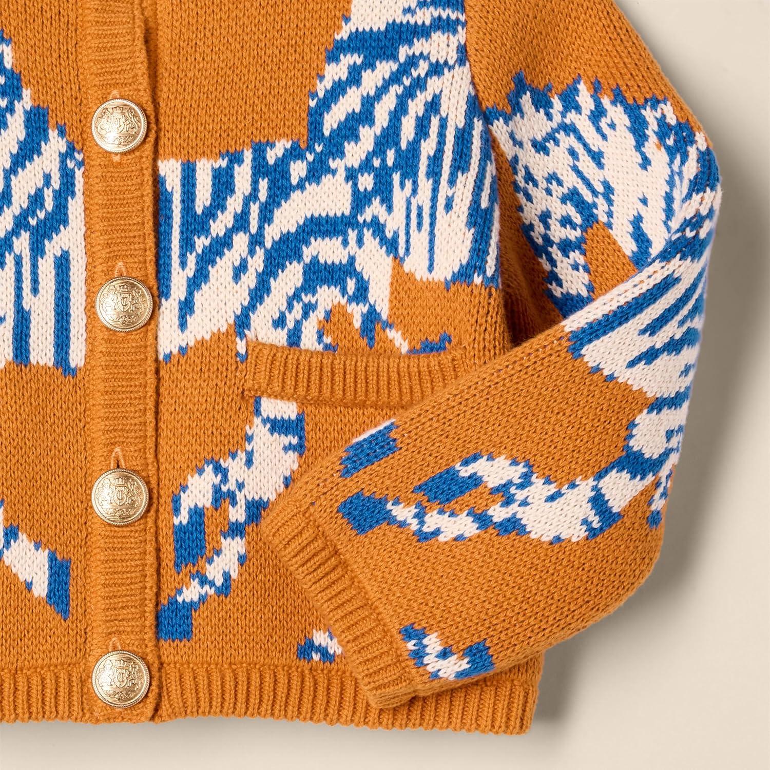 imageAmazon Essentials Girls and Toddlers Knit CardiganDark Orange Zebra
