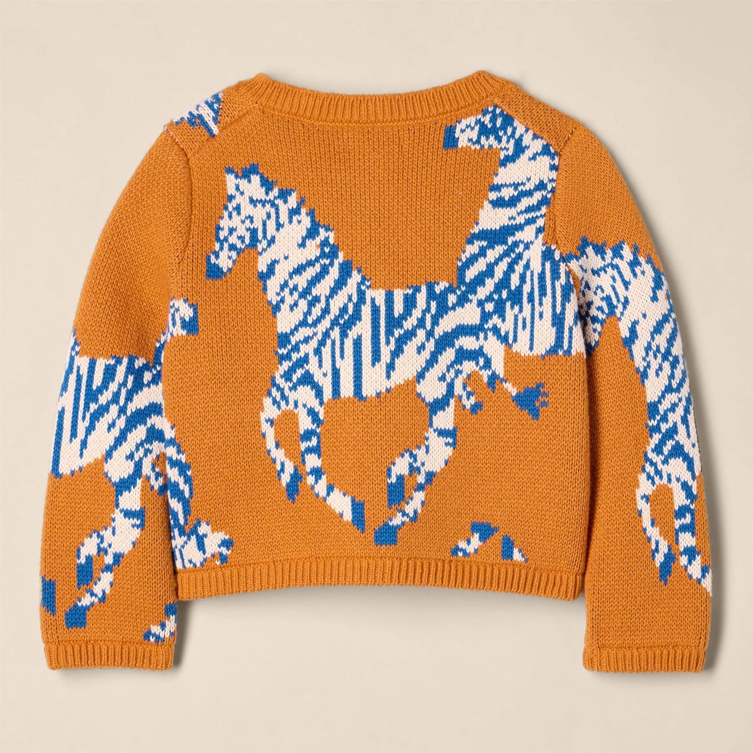 imageAmazon Essentials Girls and Toddlers Knit CardiganDark Orange Zebra