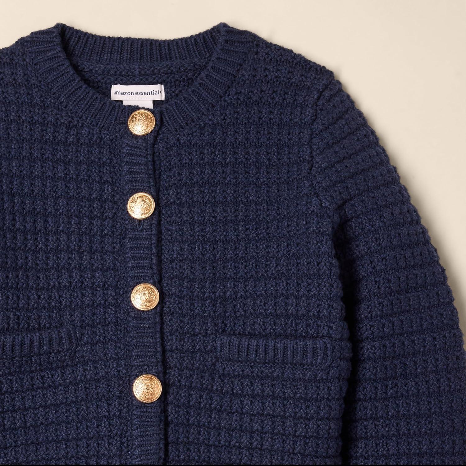 imageAmazon Essentials Girls and Toddlers Knit CardiganNavy