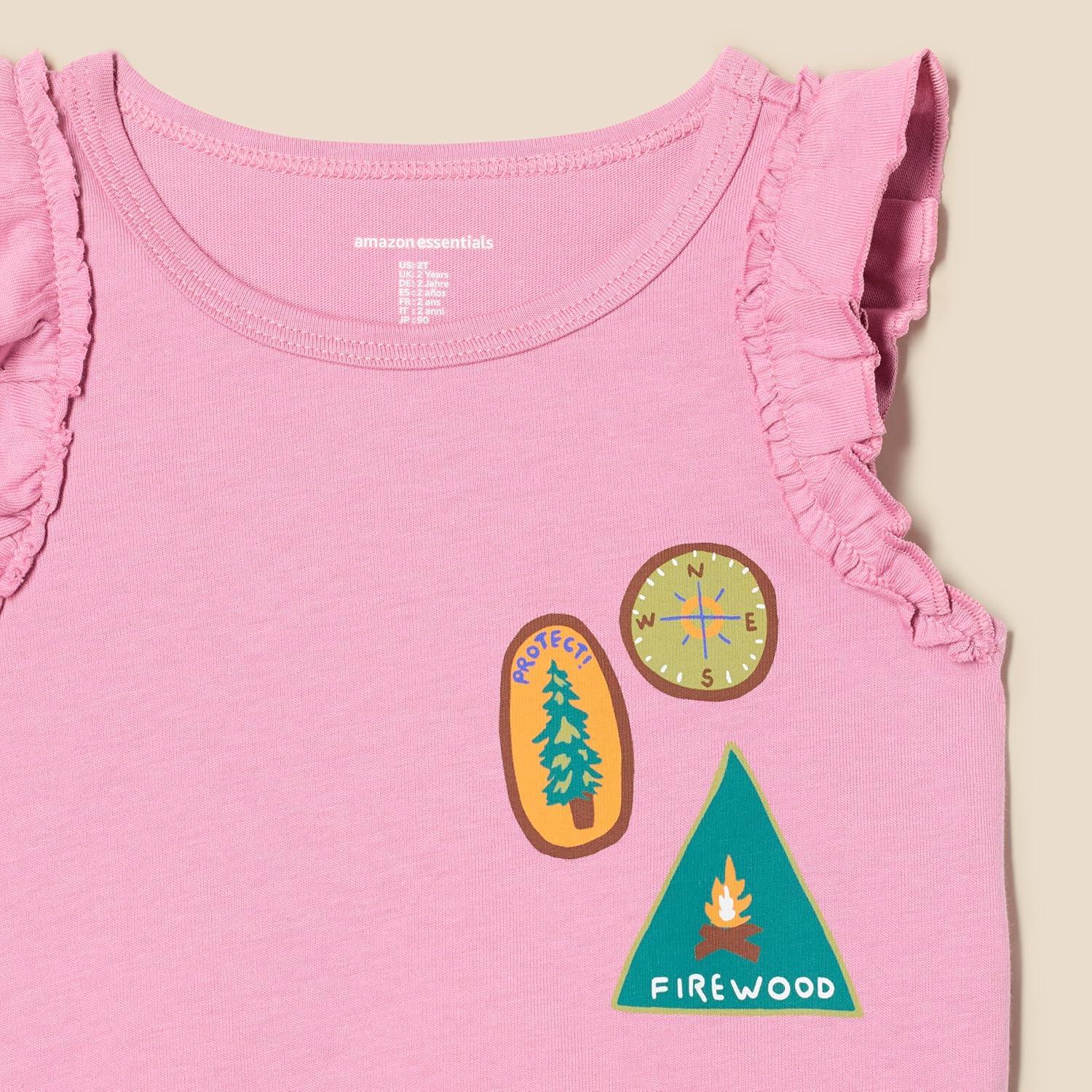 imageAmazon Essentials Girls and Toddlers Ruffle Tank Tops Pack of 3BadgesUnicornWander