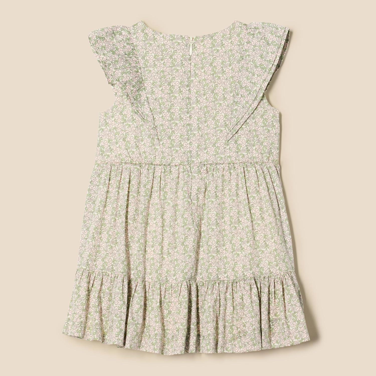 imageAmazon Essentials Girls and Toddlers Ruffle Woven DressIvory Posey Floral